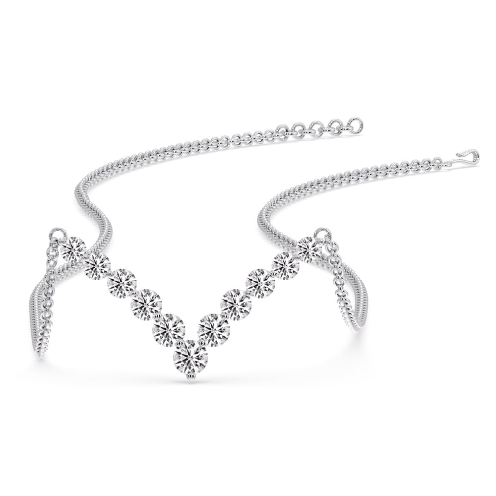 Round Graduated V-Necklace
