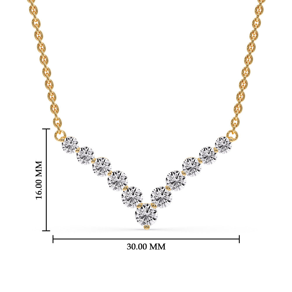 Round Graduated V-Necklace
