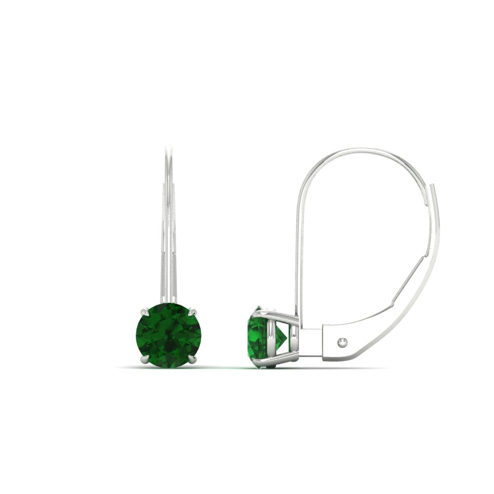 1 Carat Round Diamond Lever Back Earrings