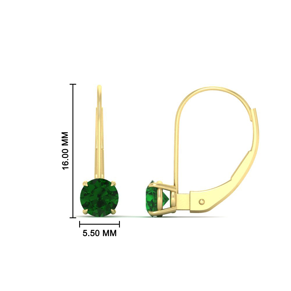 1 Carat Round Diamond Lever Back Earrings
