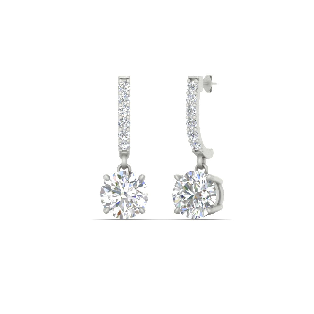 1 Carat Solitaire Diamond Drop Earrings