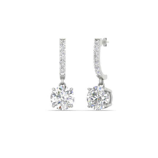1 Carat Solitaire Diamond Drop Earrings