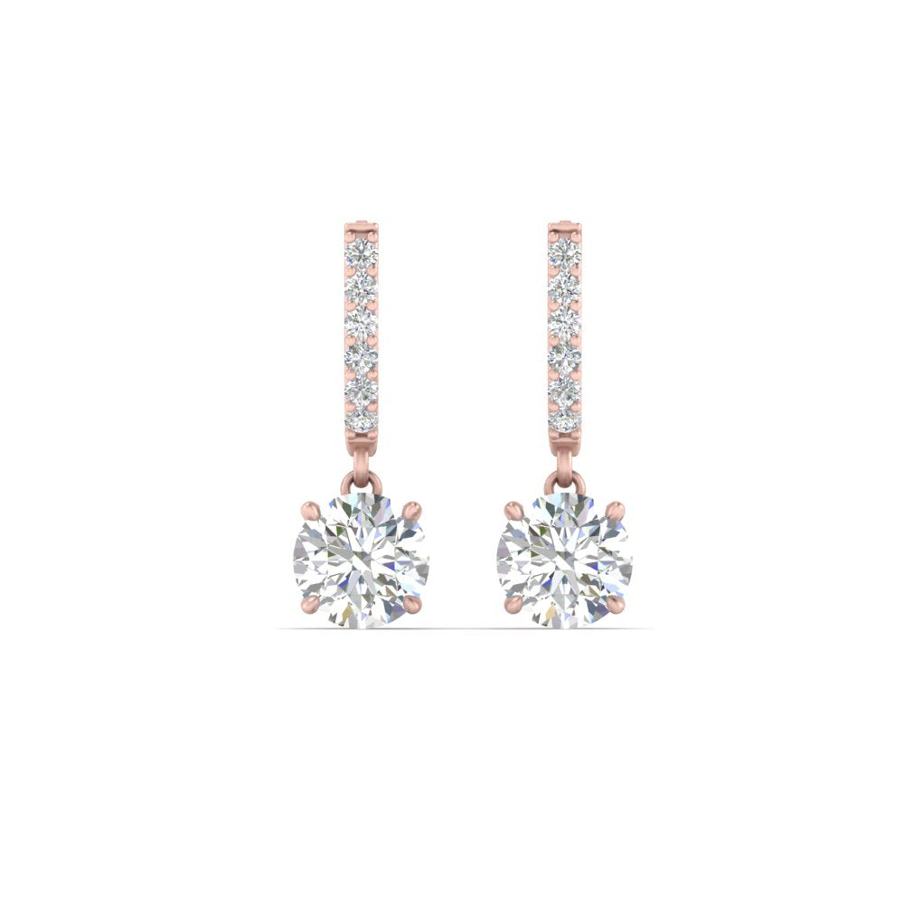 1 Carat Solitaire Diamond Drop Earrings