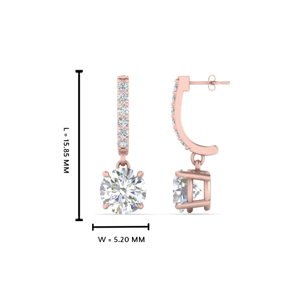 1 Carat Solitaire Diamond Drop Earrings