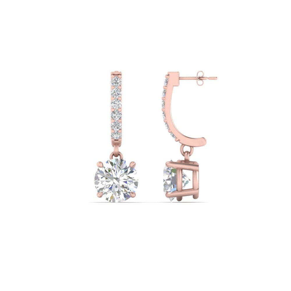 1 Carat Solitaire Diamond Drop Earrings