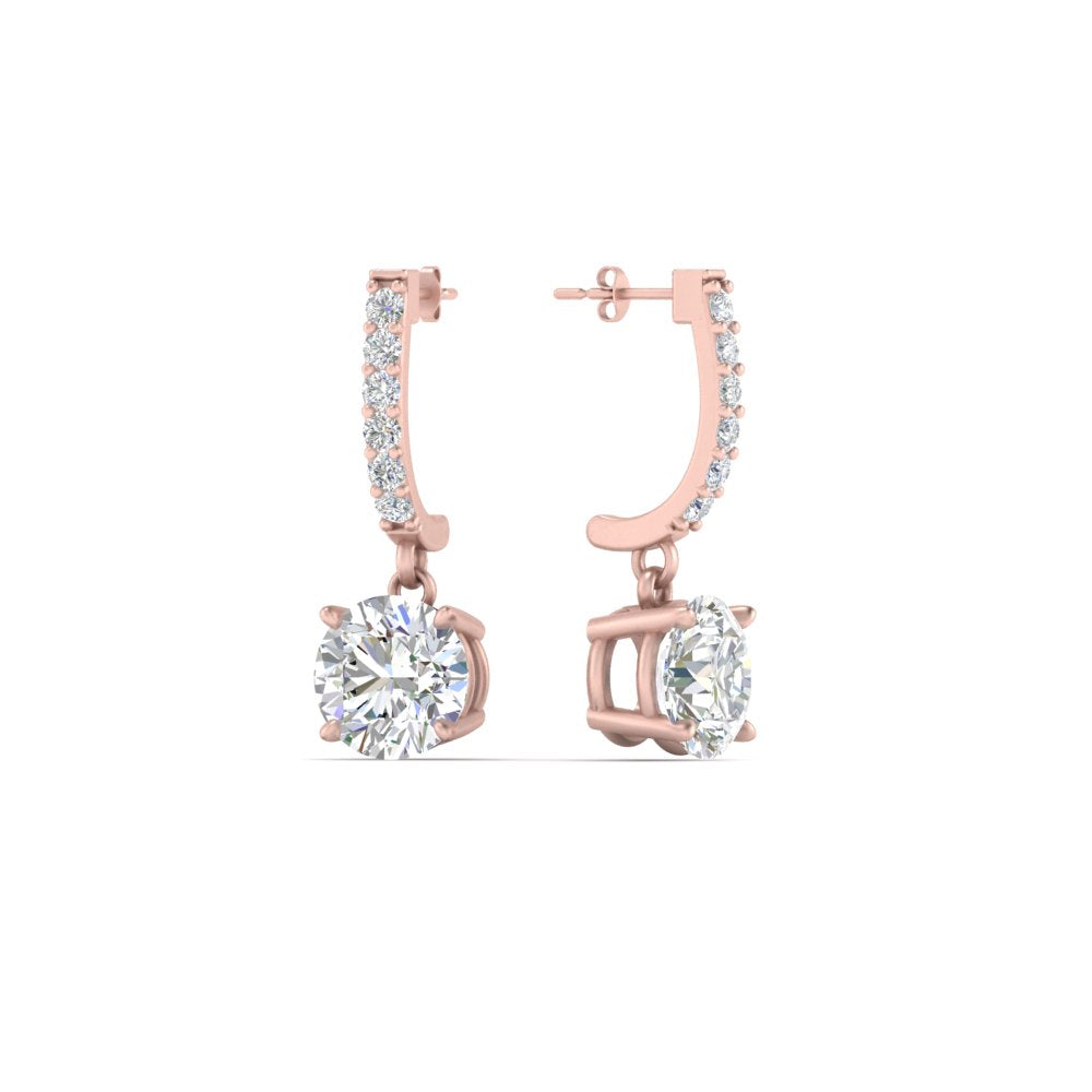 1 Carat Solitaire Diamond Drop Earrings