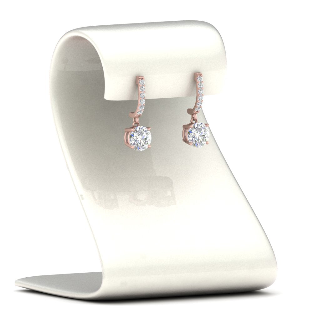 1 Carat Solitaire Diamond Drop Earrings