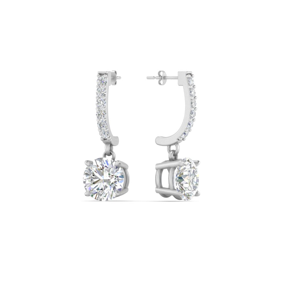 1 Carat Solitaire Diamond Drop Earrings