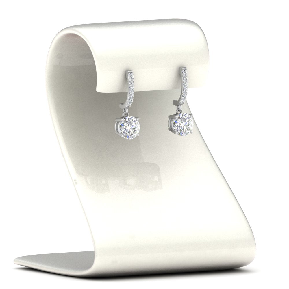 1 Carat Solitaire Diamond Drop Earrings