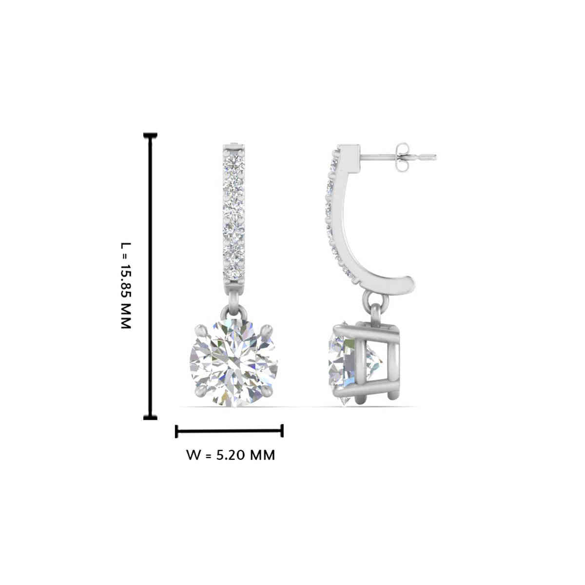 1 Carat Solitaire Diamond Drop Earrings