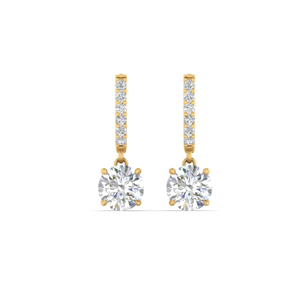 1 Carat Solitaire Diamond Drop Earrings