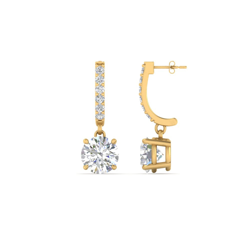 1 Carat Solitaire Diamond Drop Earrings