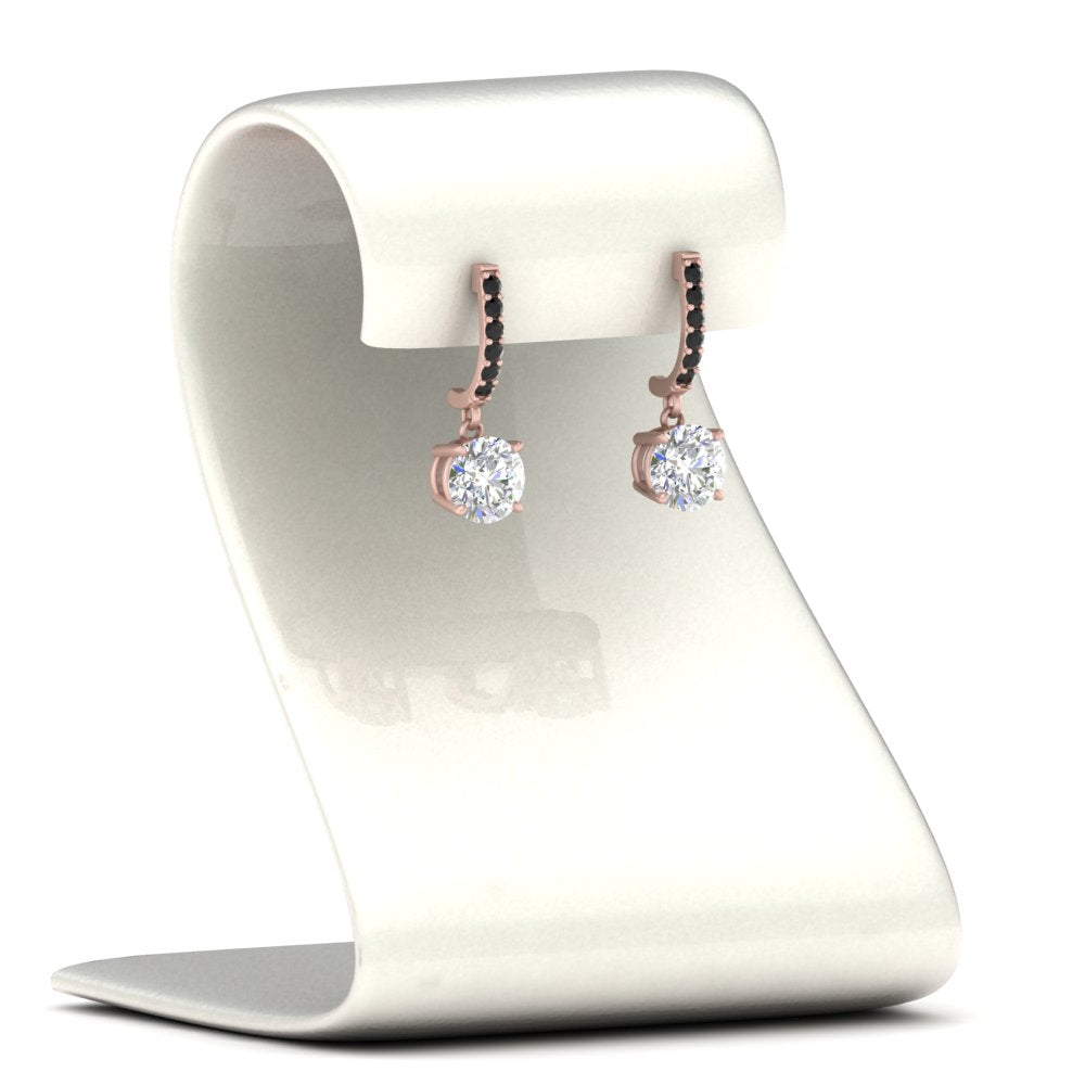 1 Carat Solitaire Diamond Drop Earrings
