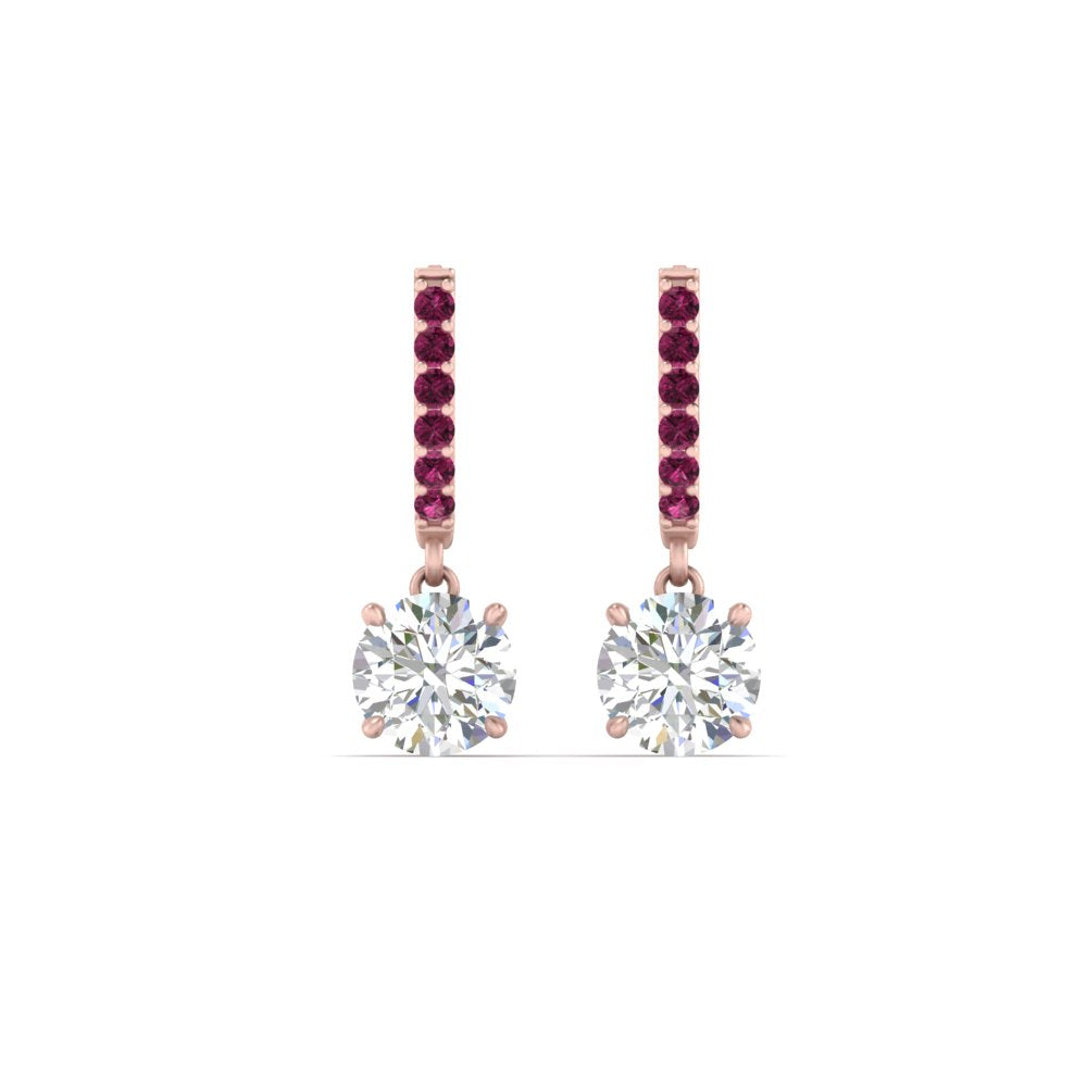 1 Carat Solitaire Diamond Drop Earrings