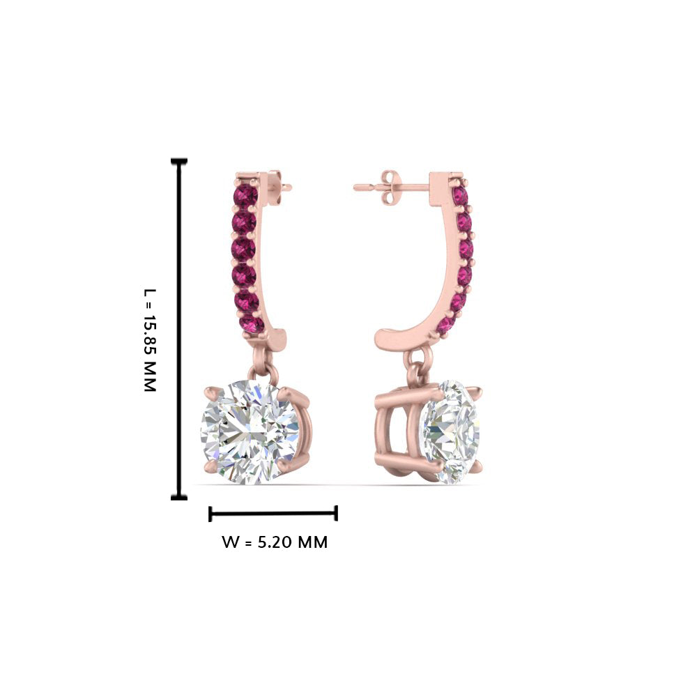 1 Carat Solitaire Diamond Drop Earrings