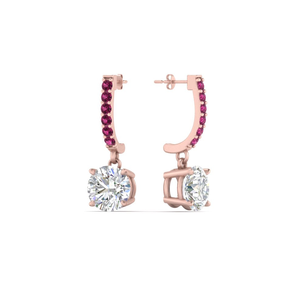 1 Carat Solitaire Diamond Drop Earrings