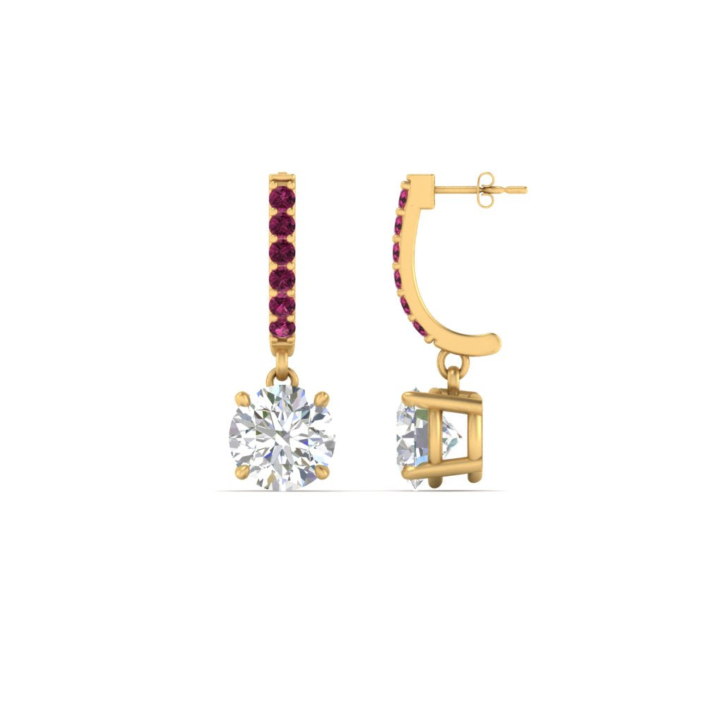 1 Carat Solitaire Diamond Drop Earrings