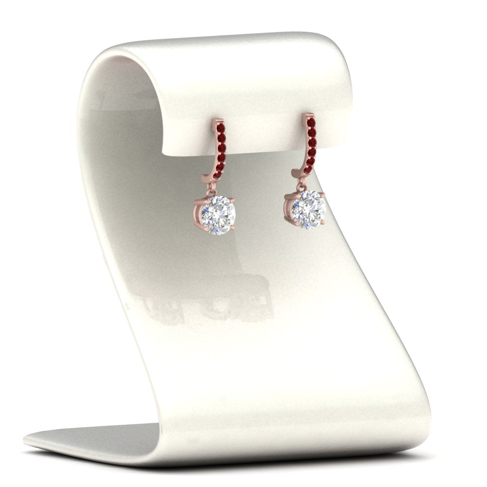1 Carat Solitaire Diamond Drop Earrings