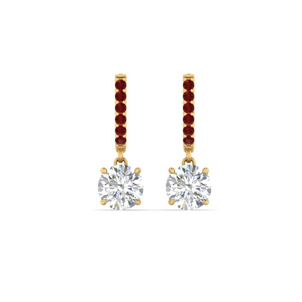 1 Carat Solitaire Diamond Drop Earrings