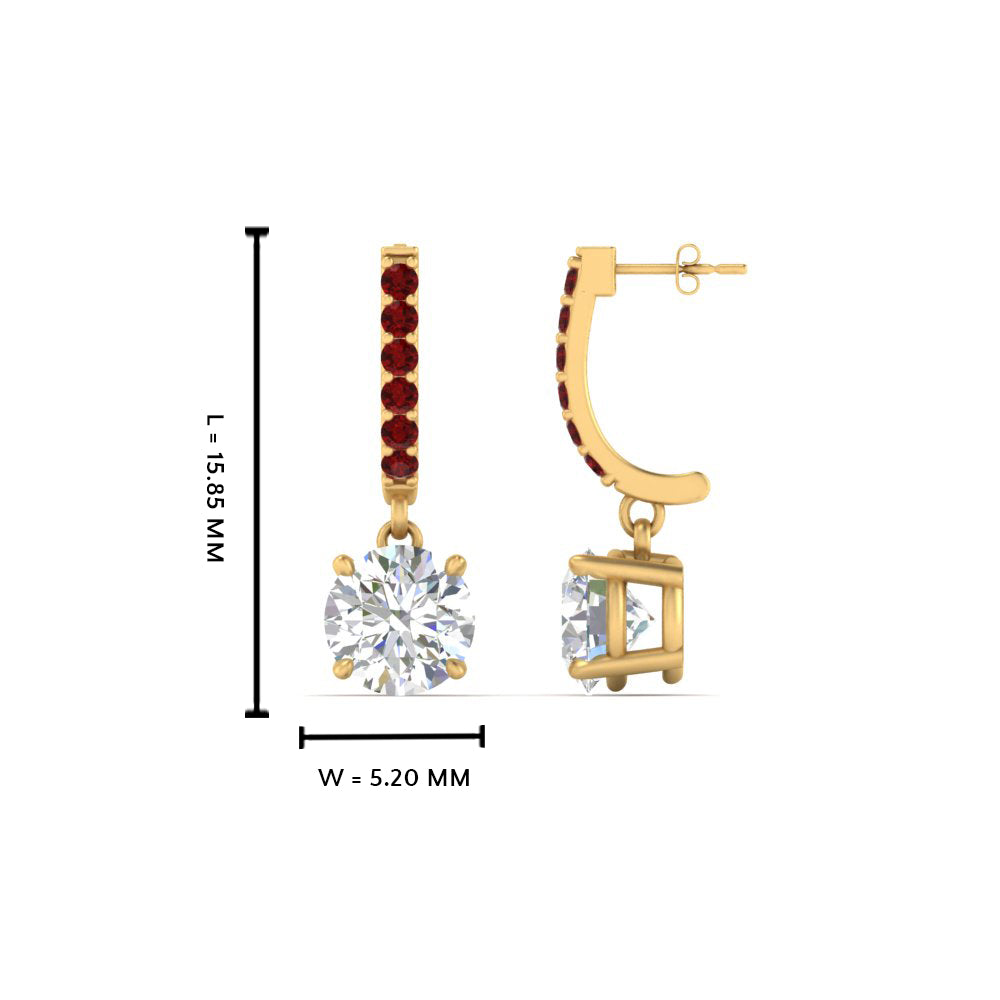 1 Carat Solitaire Diamond Drop Earrings