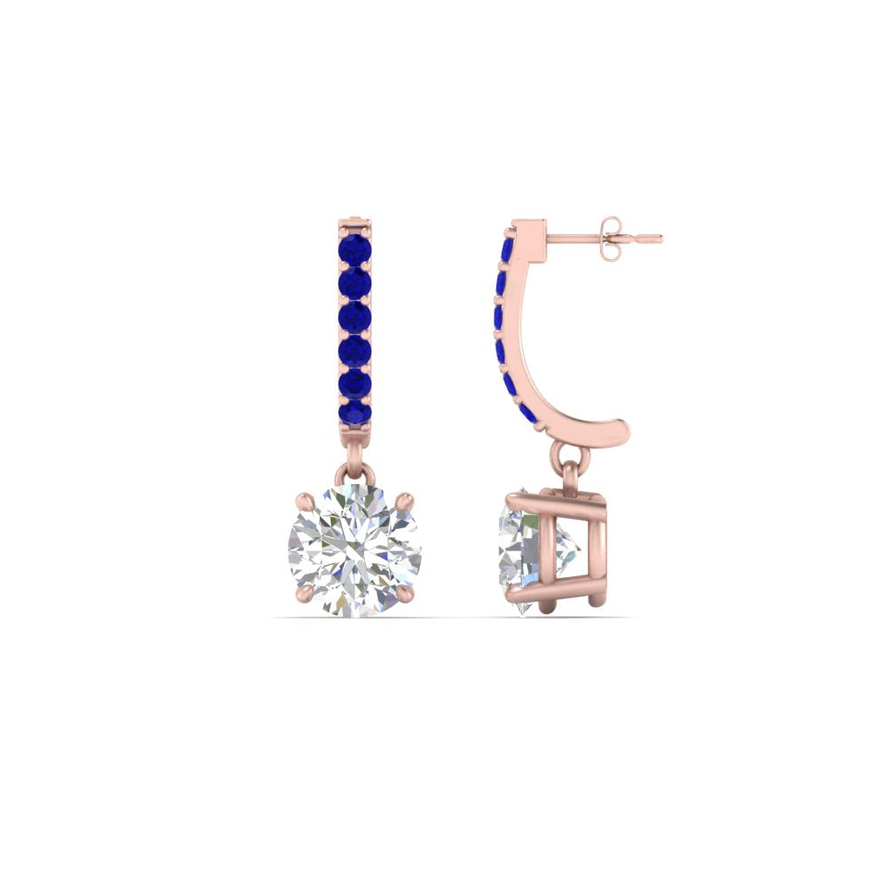 1 Carat Solitaire Diamond Drop Earrings