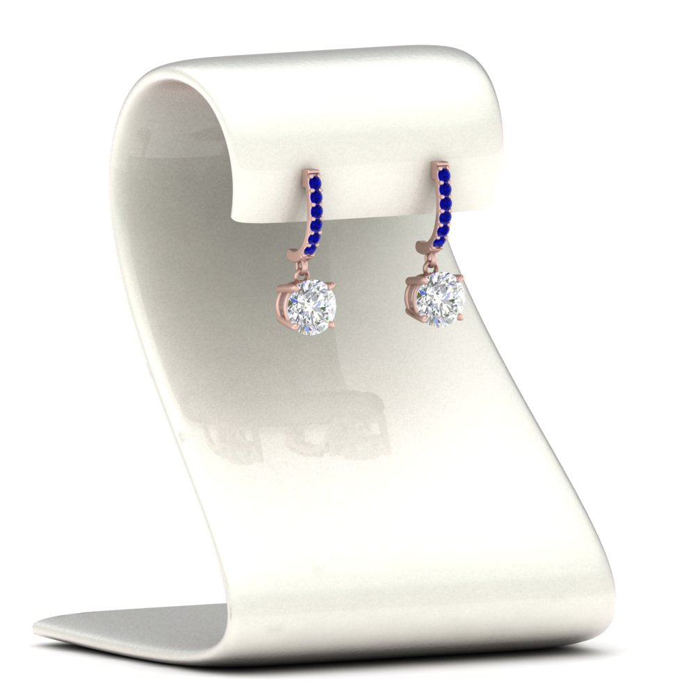 1 Carat Solitaire Diamond Drop Earrings