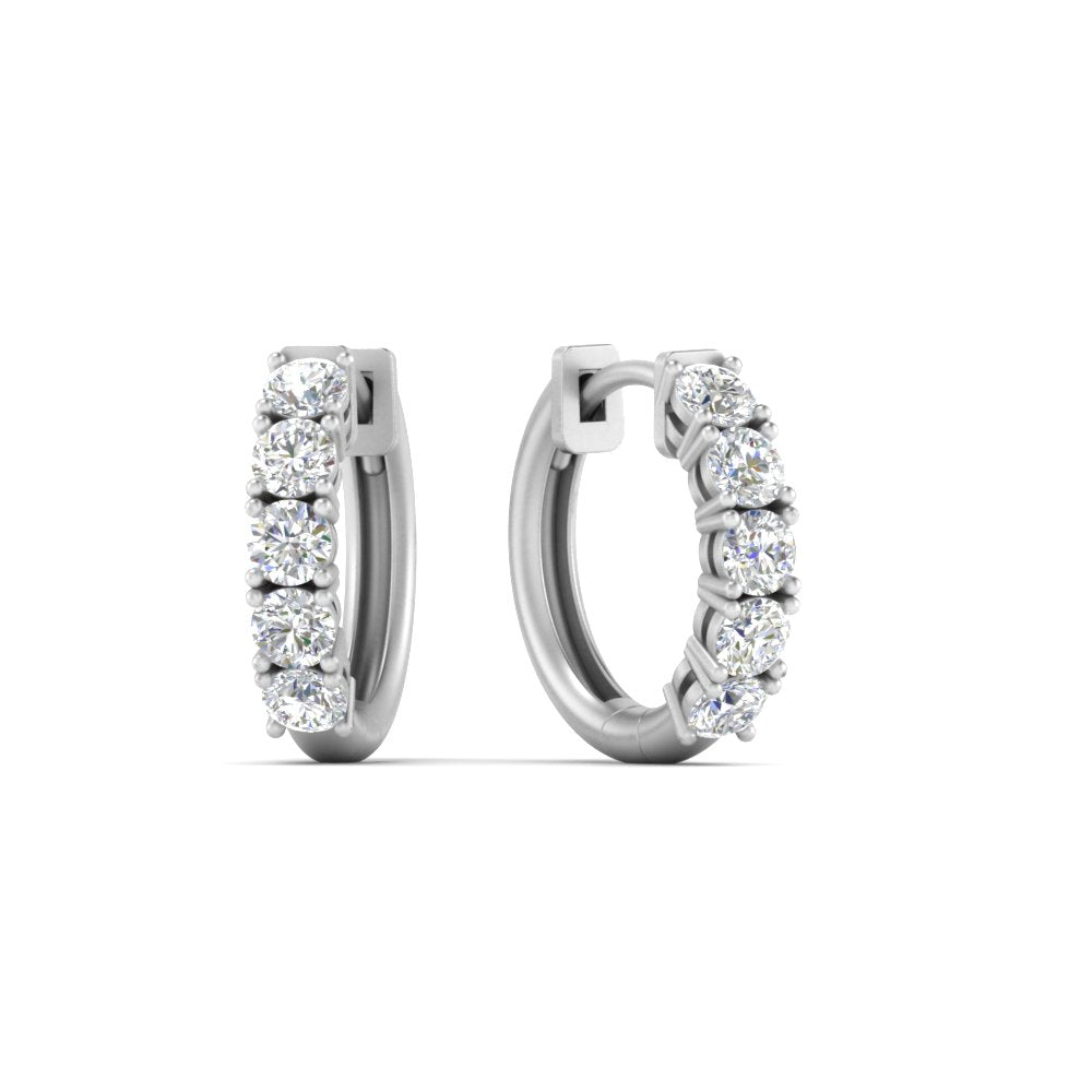 1 Carat Sparkle Five Stone Hoop Earrings