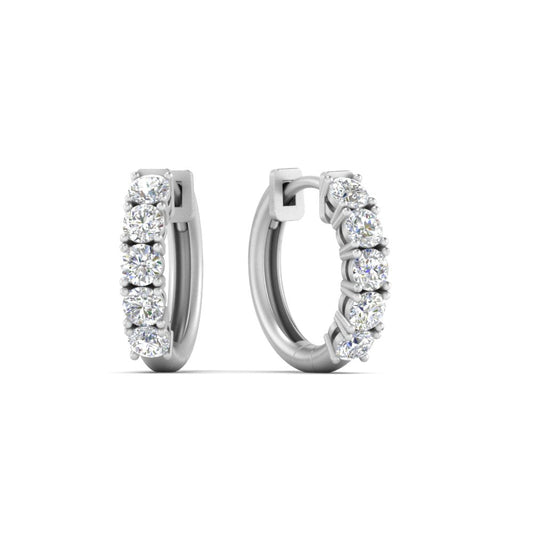 1 Carat Sparkle Five Stone Hoop Earrings