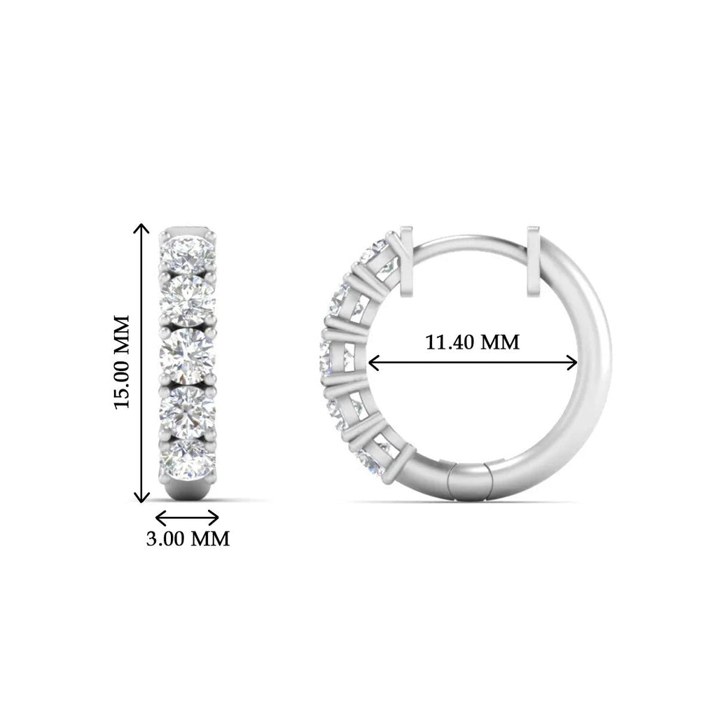 1 Carat Sparkle Five Stone Hoop Earrings