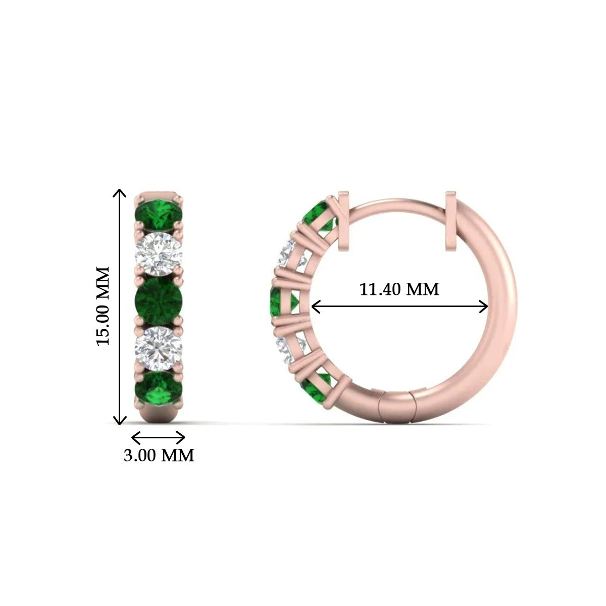 1 Carat Sparkle Five Stone Hoop Earrings