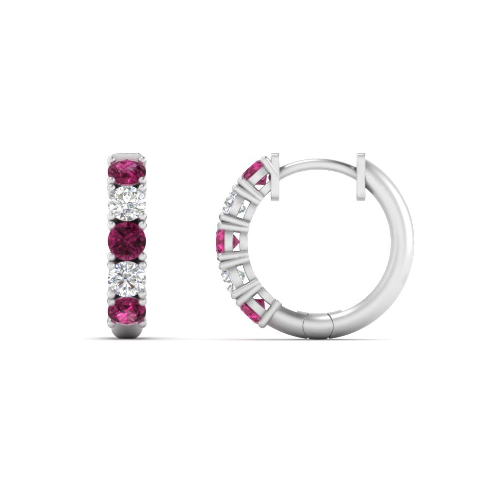 1 Carat Sparkle Five Stone Hoop Earrings