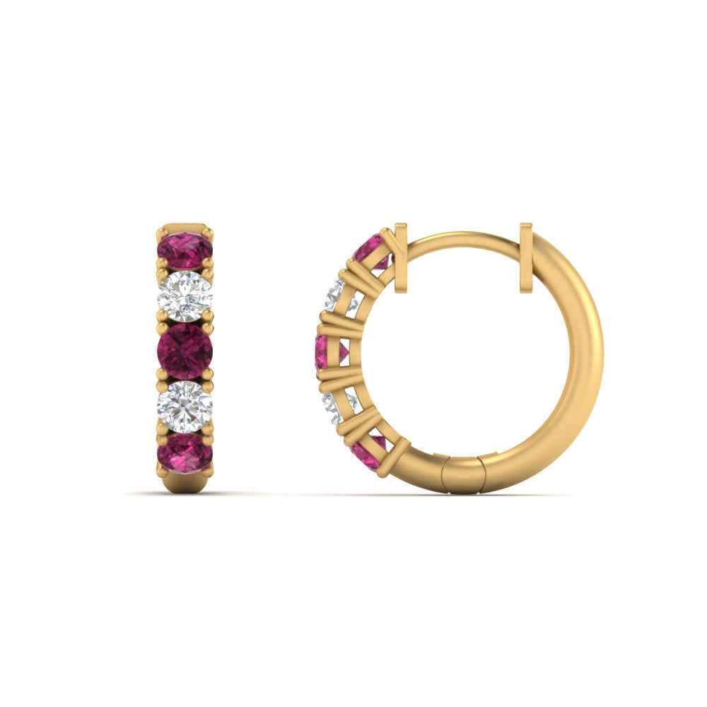 1 Carat Sparkle Five Stone Hoop Earrings