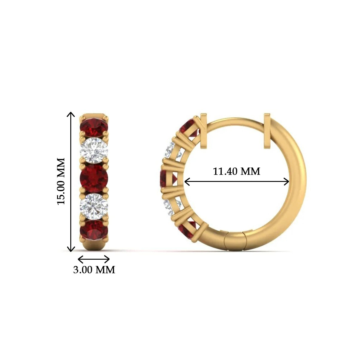 1 Carat Sparkle Five Stone Hoop Earrings