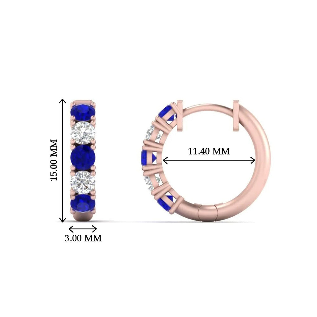 1 Carat Sparkle Five Stone Hoop Earrings