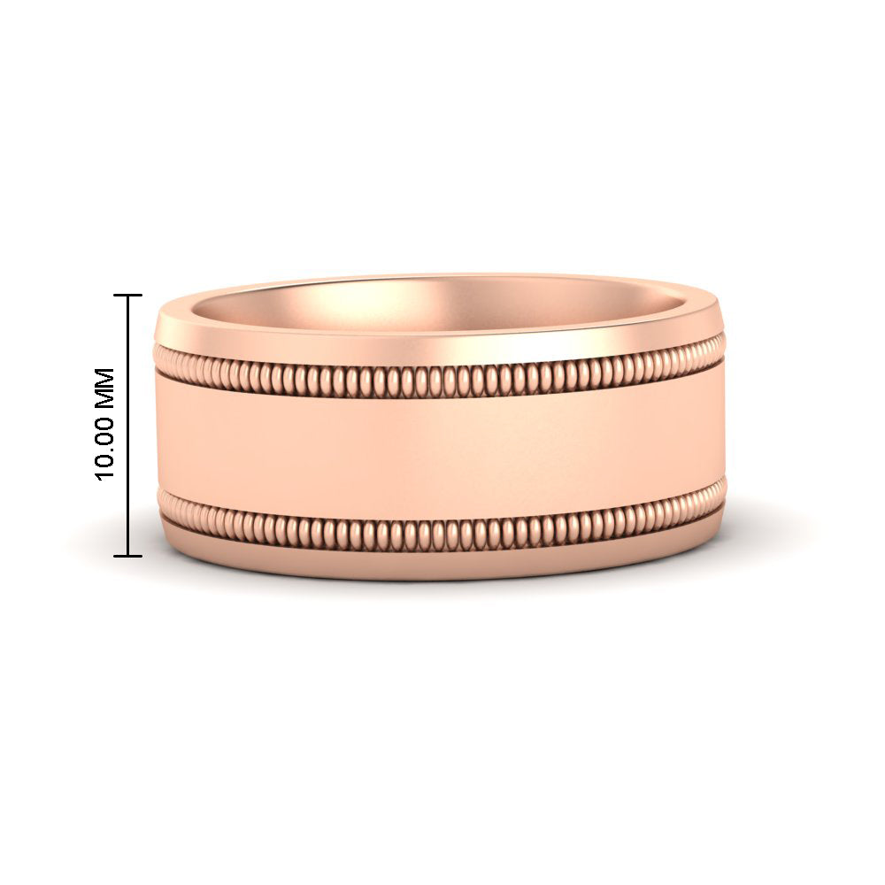 5 mm Mens Band Double Milgrain