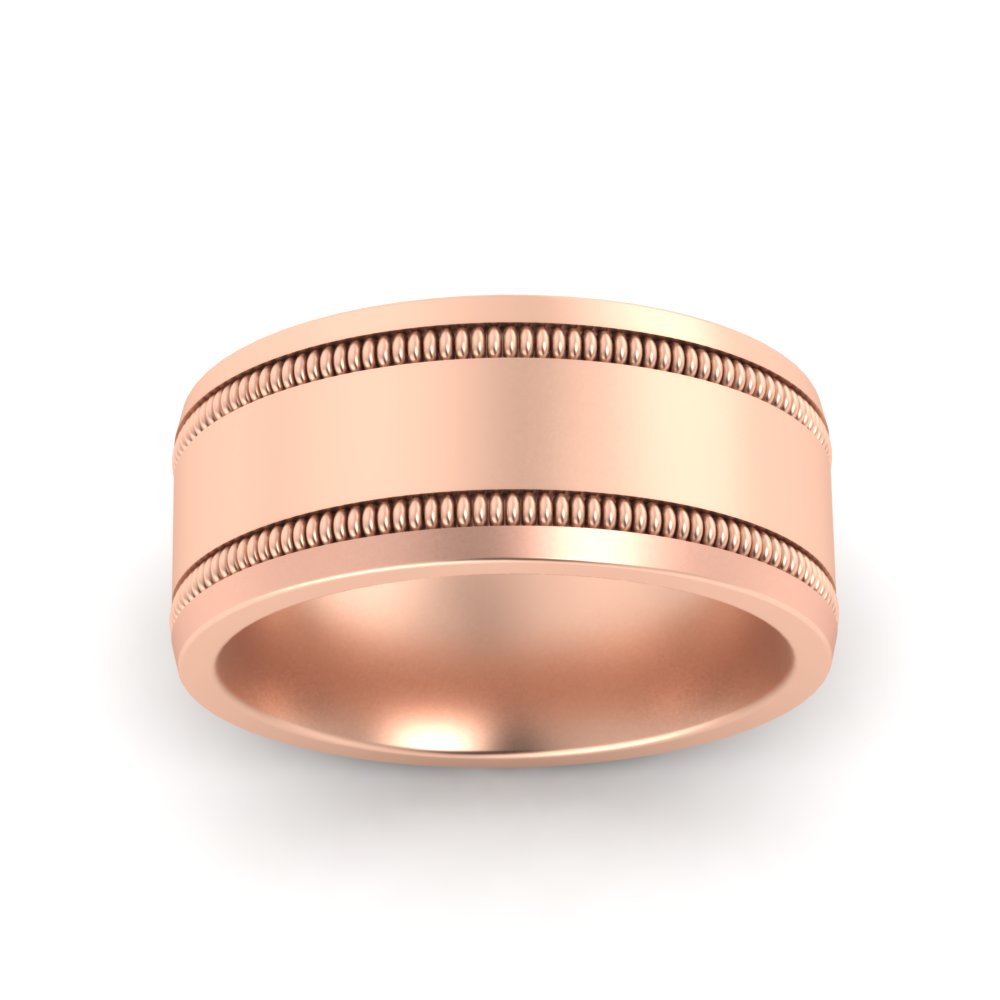 5 mm Mens Band Double Milgrain