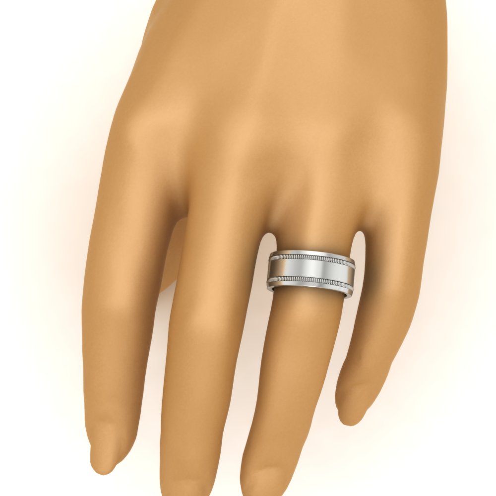 5 mm Mens Band Double Milgrain