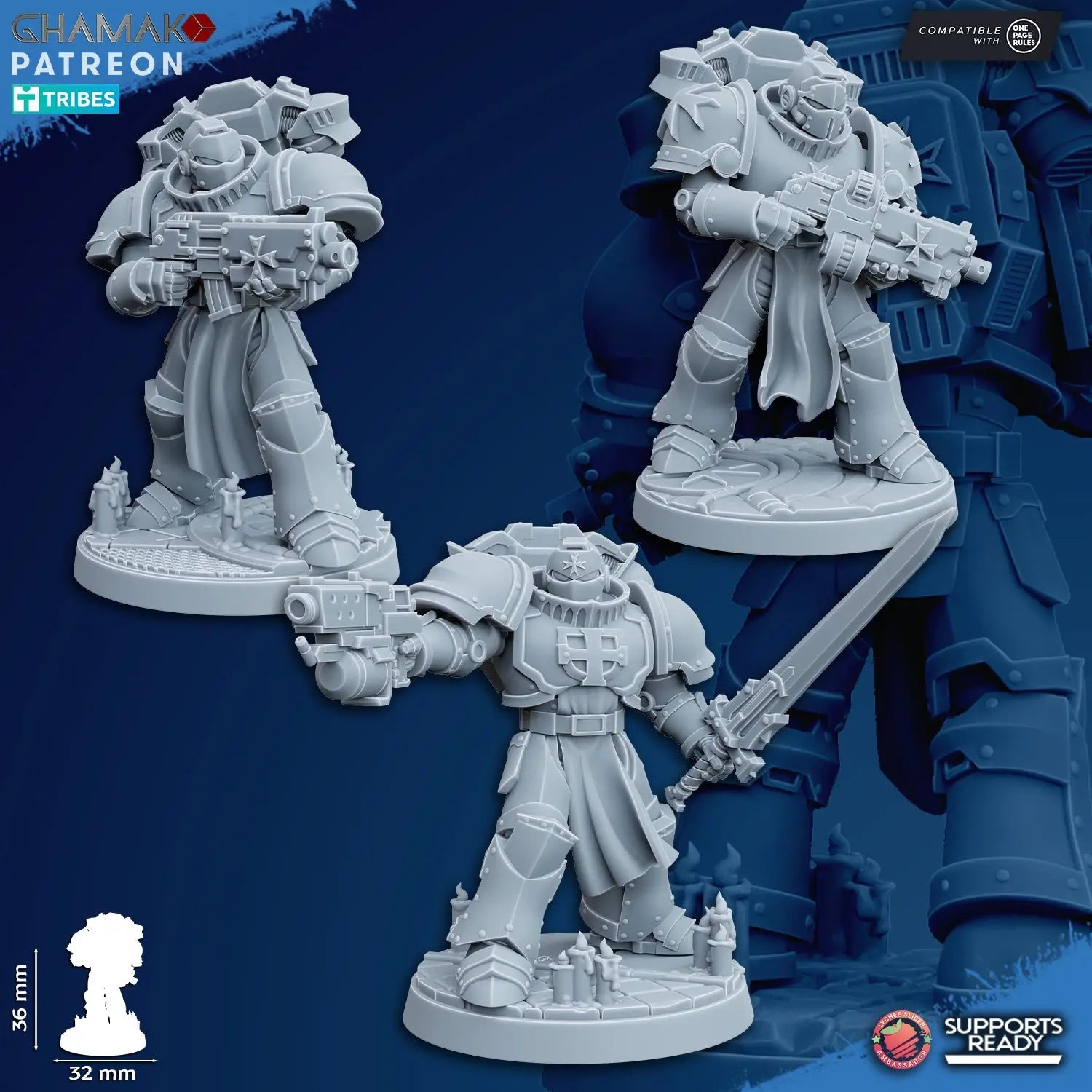 Temple Militum Squad by Ghamak – 10-Unit Resin Printed Sci-Fi Minis (36mm)