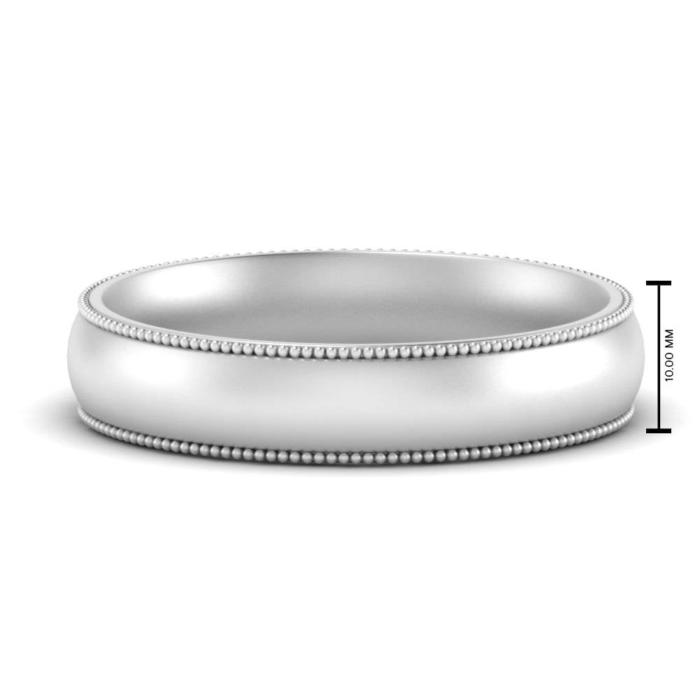 4 mm Milgrain Comfort Fit Mens Wedding Band