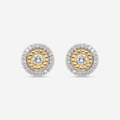 Roberto Coin Siena 18K Yellow & White Gold Diamond Large Dot Stud Earrings 111479AVERX0