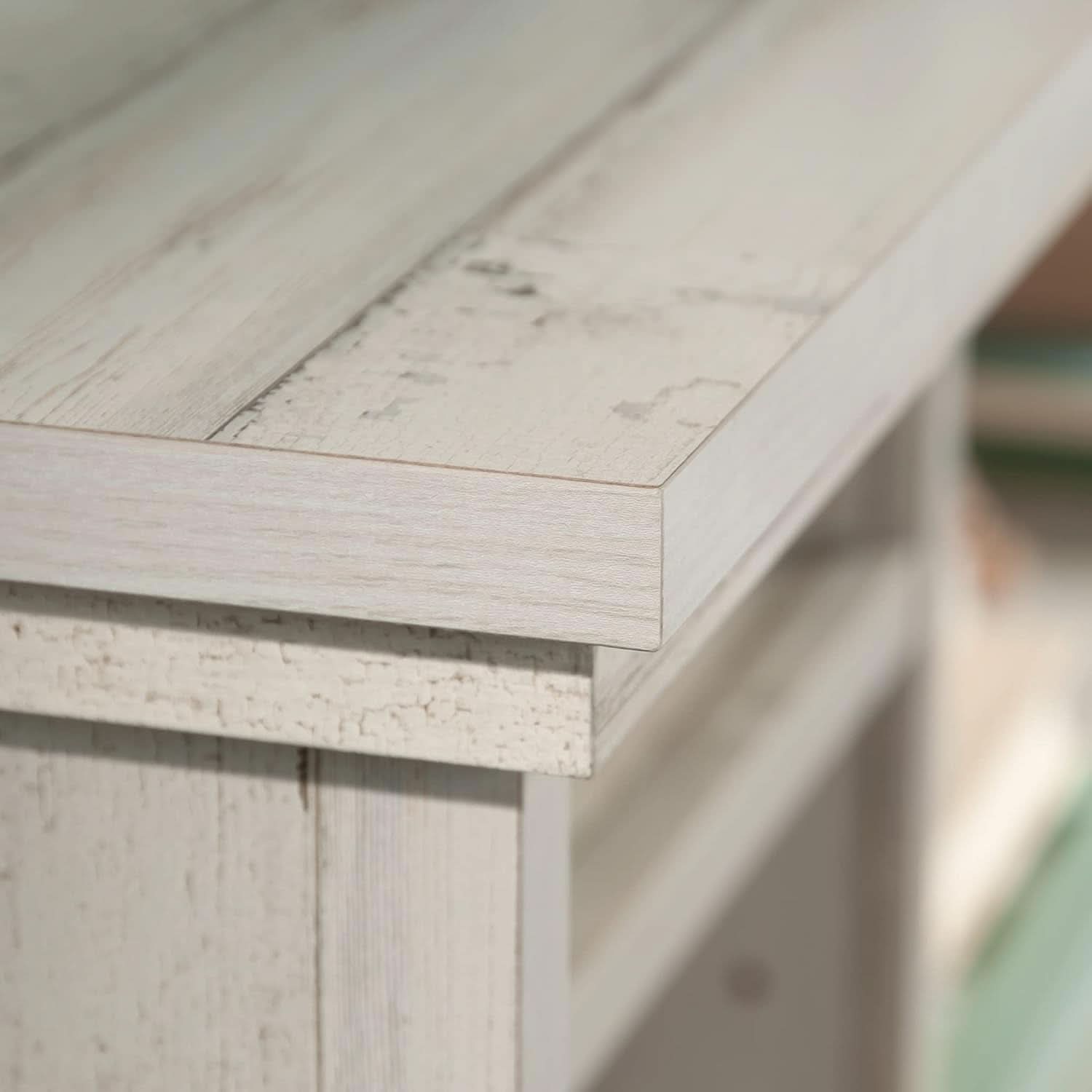 Versatile White Plank Headboard with Adjustable Storage Shelves