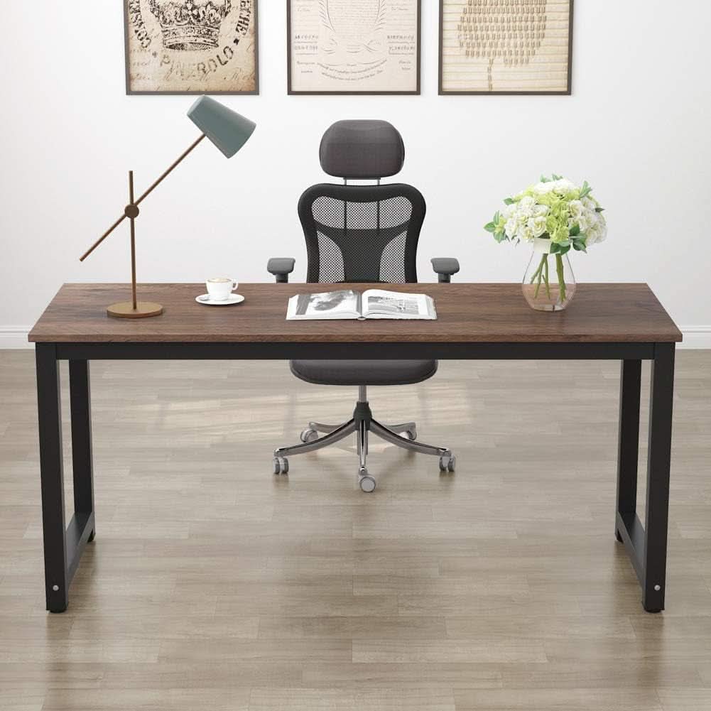 63 Inch Rustic Brown Computer Desk For Home Office