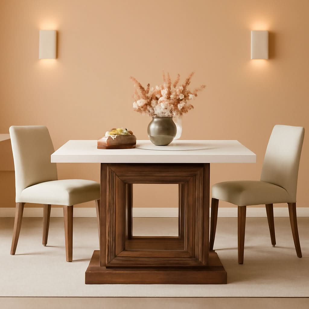 47 Inch Pedestal Dining Table For Small Kitchen Use