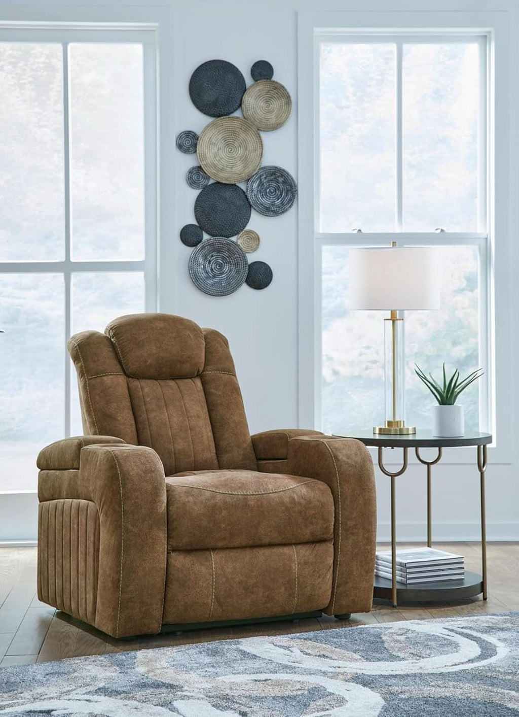Wolfridge Dark Brown Power Recliner With USB Ports