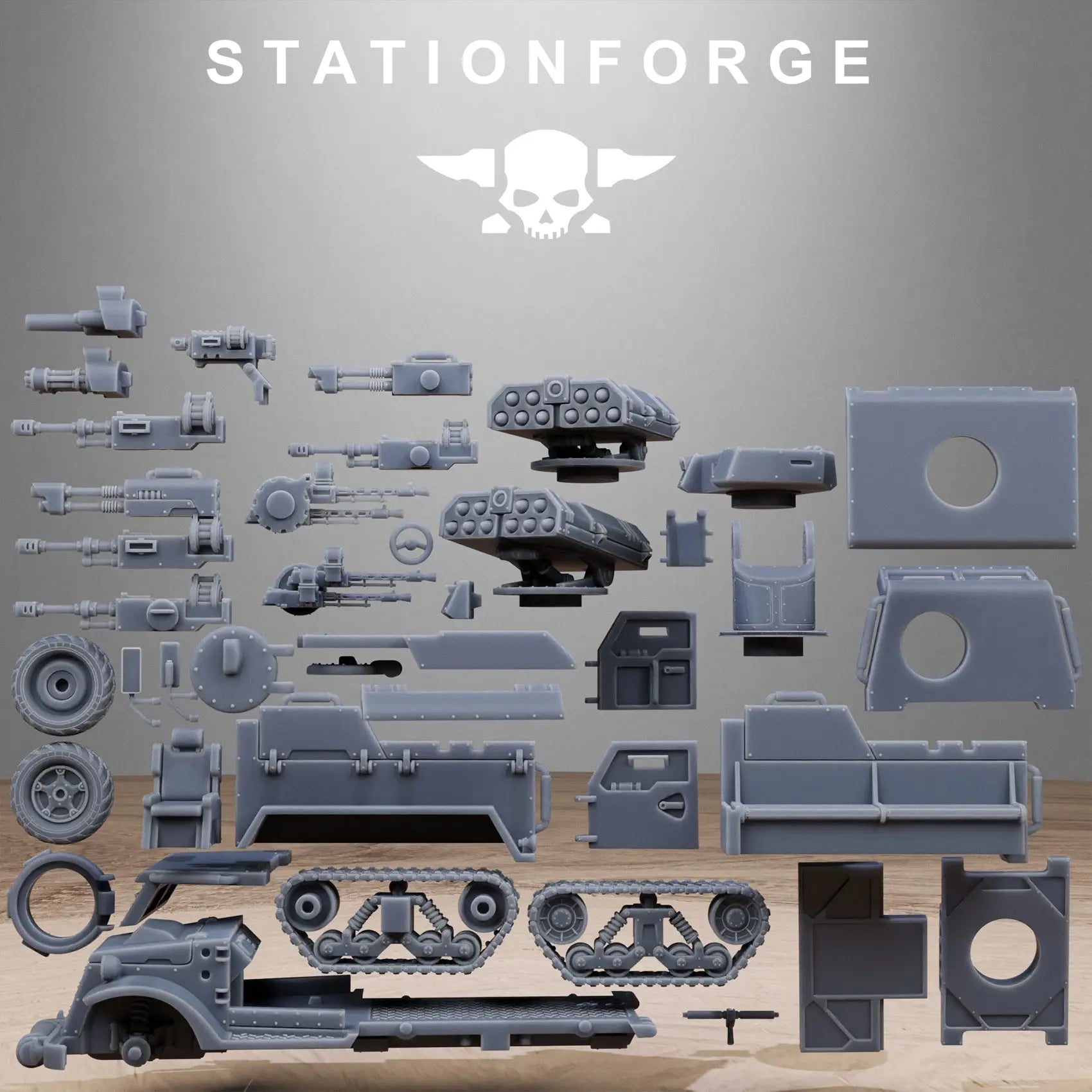 Free Guard Halftrack by Station Forge 28/32mm Heroic Scale Miniature, 150mm, Tank, Resin Model
