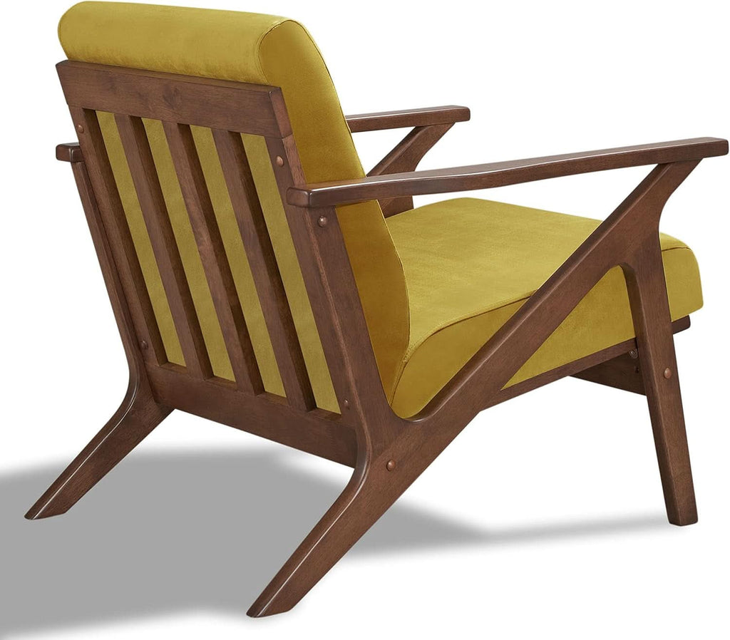 Zola Velvet Gold Upholstered Modern Accent Armchair