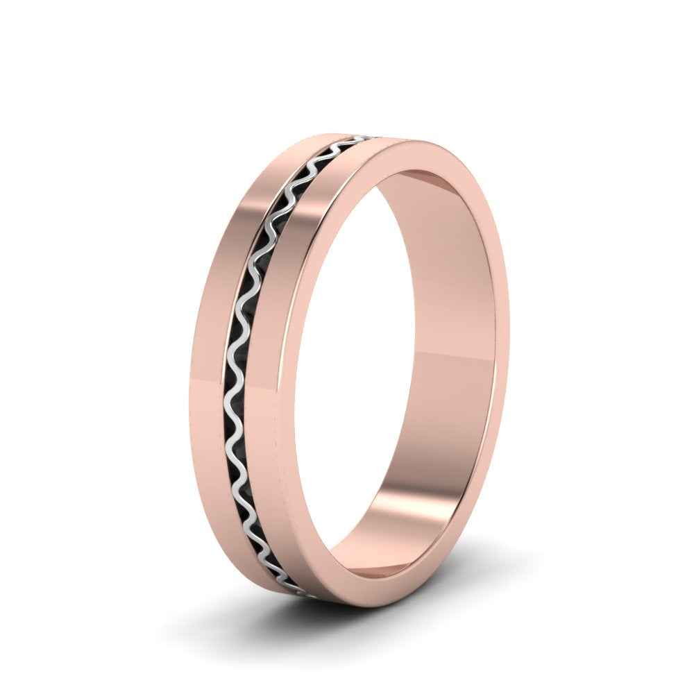 Mens Wave Comfort Fit Wedding Ring