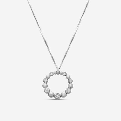 Mémoire Golden Bubbles Classic 18K White Gold Diamond Pendant Necklace MSGBMRP-0050TW
