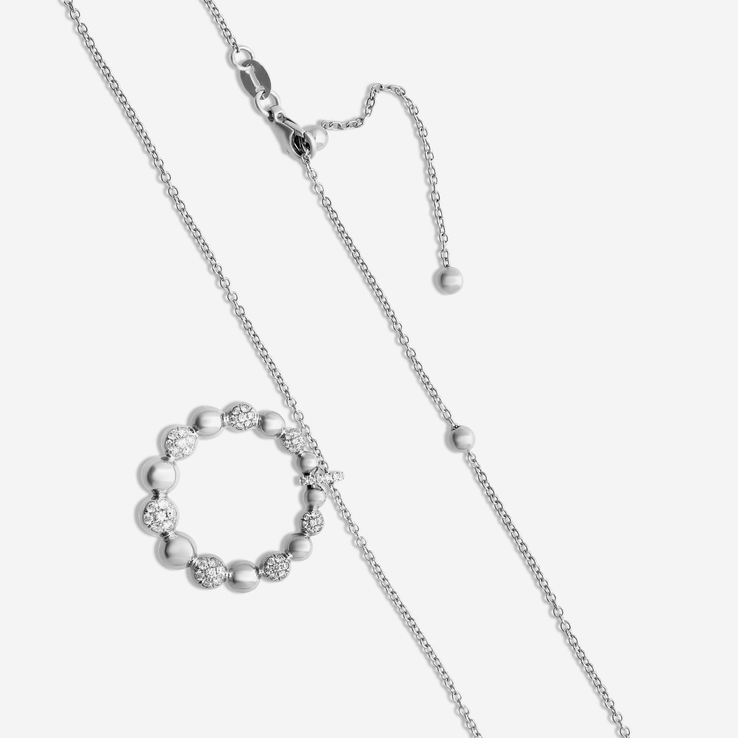Mémoire Golden Bubbles Classic 18K White Gold Diamond Pendant Necklace MSGBMRP-0050TW