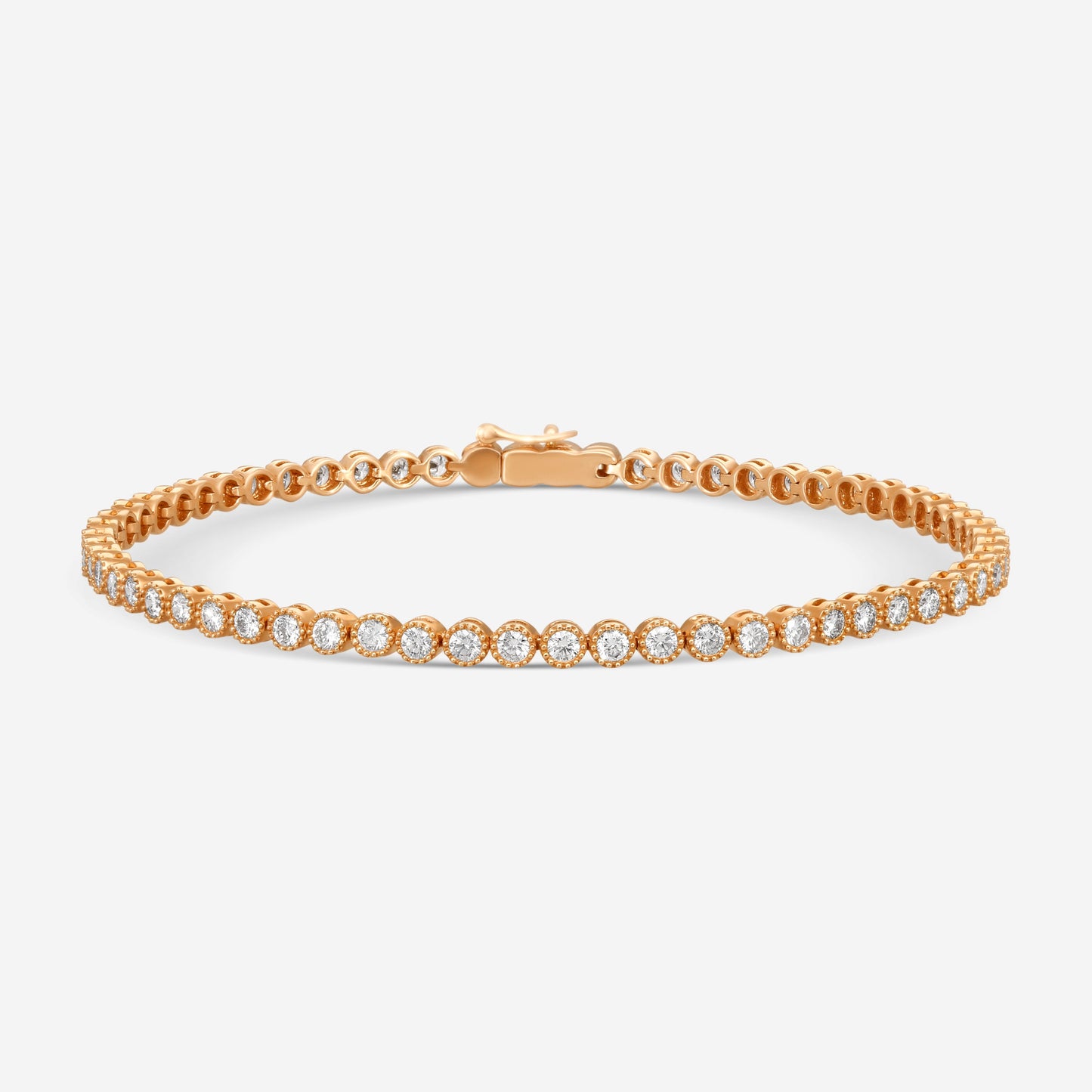 Mémoire - Milgrain 18K Rose Gold Line Diamond Bracelet CBDD134-18KR